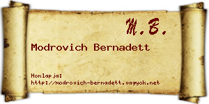 Modrovich Bernadett névjegykártya
